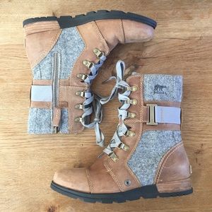 Sorel Major Carly Gray/Tan Boots Size 7